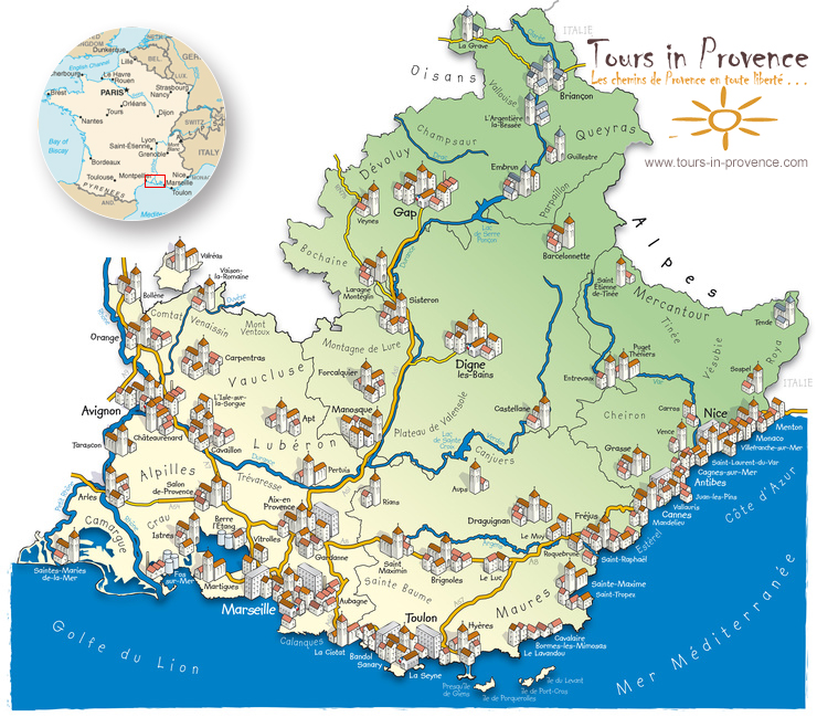 carte touristique de la provence